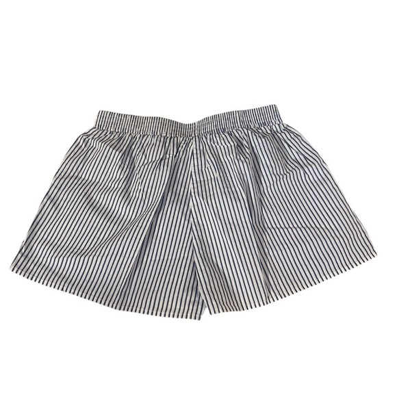 NWOT Women’s Blue And White Cotton Striped Boxer Shorts With Pockets Medium - Picture 4 of 10